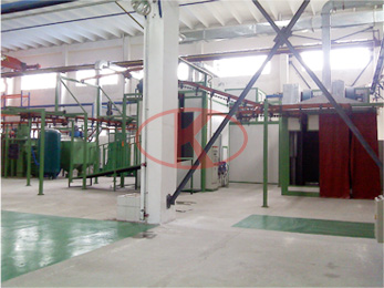 Fire extinguisher blasting enamelling production line