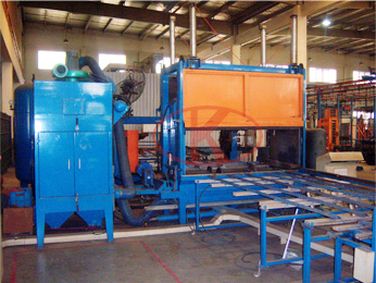 Water heater weld cleaning blasting  production line