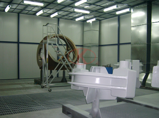 Wind power components hub surface heavy-duty spray booth