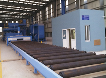 Shot blasting line for steel plate