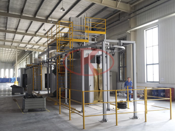 Automobile parts production shot blasting line