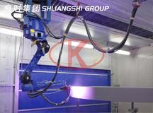 Shanghai Liangshi  designa and manufacturea robots blast sprayed zinc coating equipment for customers