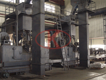 Production line for shot blasting of thin plate and steel plate