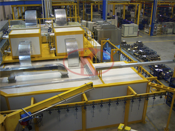 Steam fluid valve paint drying production line