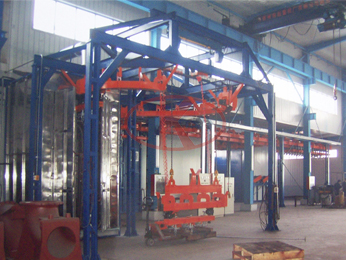 Pump valve product hanging conveyor chains-type spray drying production line