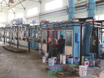 Small casting painting line-free suspension transmission spray drying