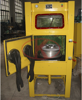 Aluminum hub pressure sandblasting cabinet( with fixed turntable)