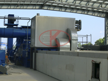 Steel shot blasting pretreatment line gas heating hot air circulation drying tunnel