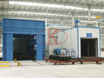 Large groundwater curtain spray booth and drying leveling room