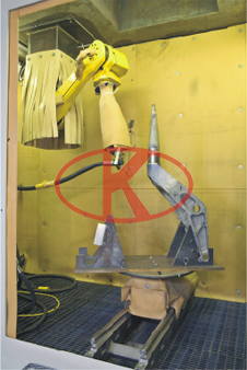 Aircraft landing gear of CNC peening robot system