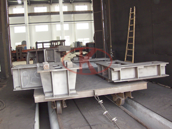 Hoist drag mobile working table for sandblasting room/paint spraying room