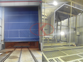 Power  boilers heat blasting spray ground rail conveying type sandblasting room spray booth