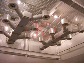 Inner air pipe of painting room