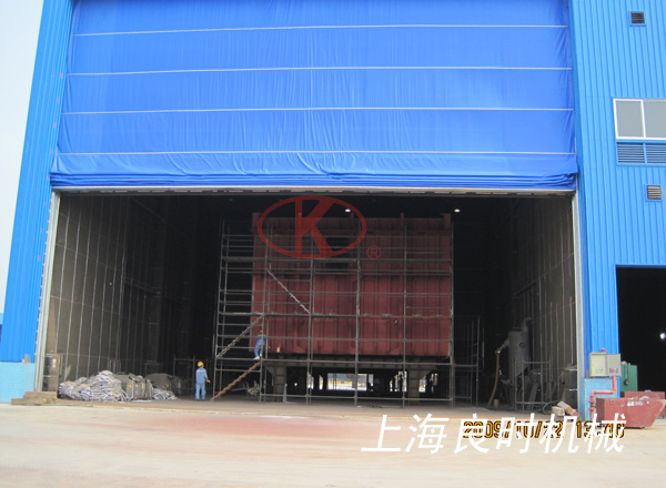 Ships segment sandblasting paint shop