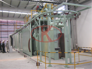 suspended conveying shot blasting line of automobile A B column