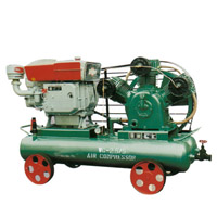 Diesel air cooled portable air compressor