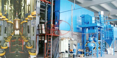 sandblasting booth and production line for inner tank of water heater