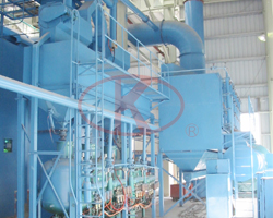 Medium and large sized sandblasting unit in sandblasting booth